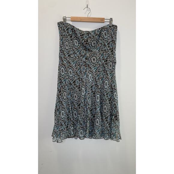 Bob Mackie Dresses & Skirts - Bob Mackie Silk Skirt Wearable Art Women's Size 16 Elastic Waist Lettuce Hem Y2K